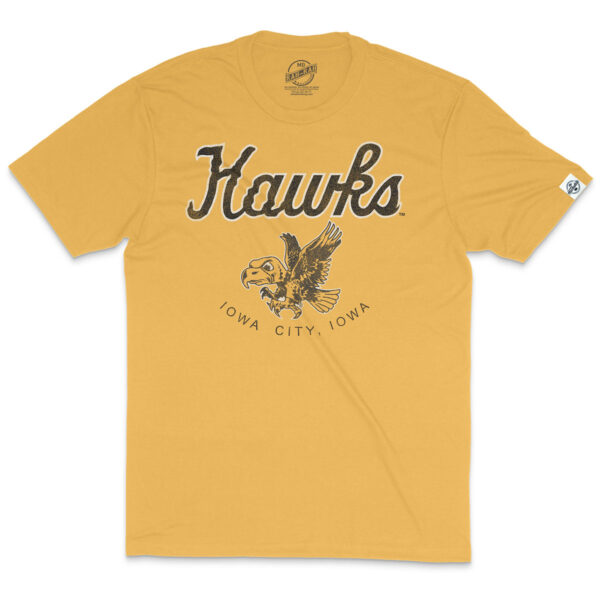 Iowa Hawks Triblend Short Sleeve Tee-Vintage Gold